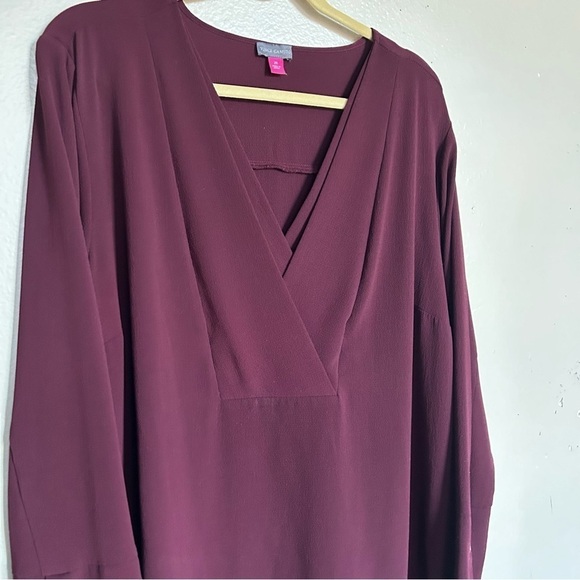 Vince Camuto Wine Simi-Sheer Blouse 2X - Picture 4 of 10